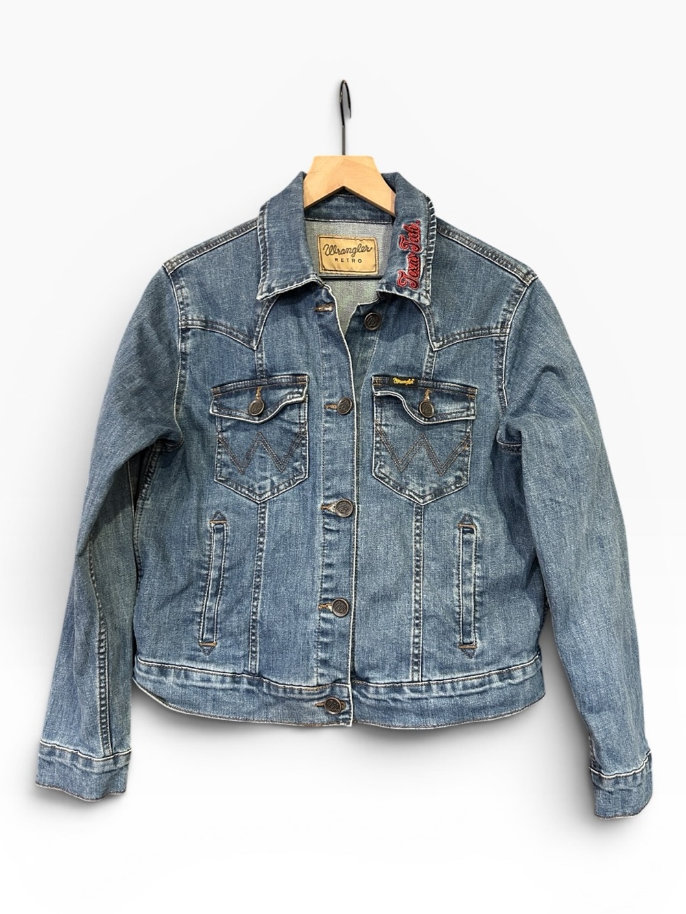 Wrangler Retro Texas Tech Red Raiders Denim Jean Jacket Women’s Size Medium - Picture 3 of 12